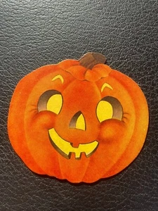Vintage Halloween Stanzdeko, 60er Jahre Original, Kürbiskarton - Bild 1 von 4