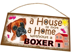 Letrero colgante de metal de novedad rústica de metal boxeador perro letrero de puerta de metal placa de perro - Imagen 1 de 1