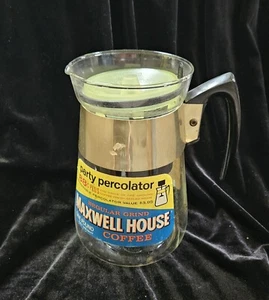 Vintage Maxwell House Party Glass Percolator 6 Cup - Picture 1 of 4
