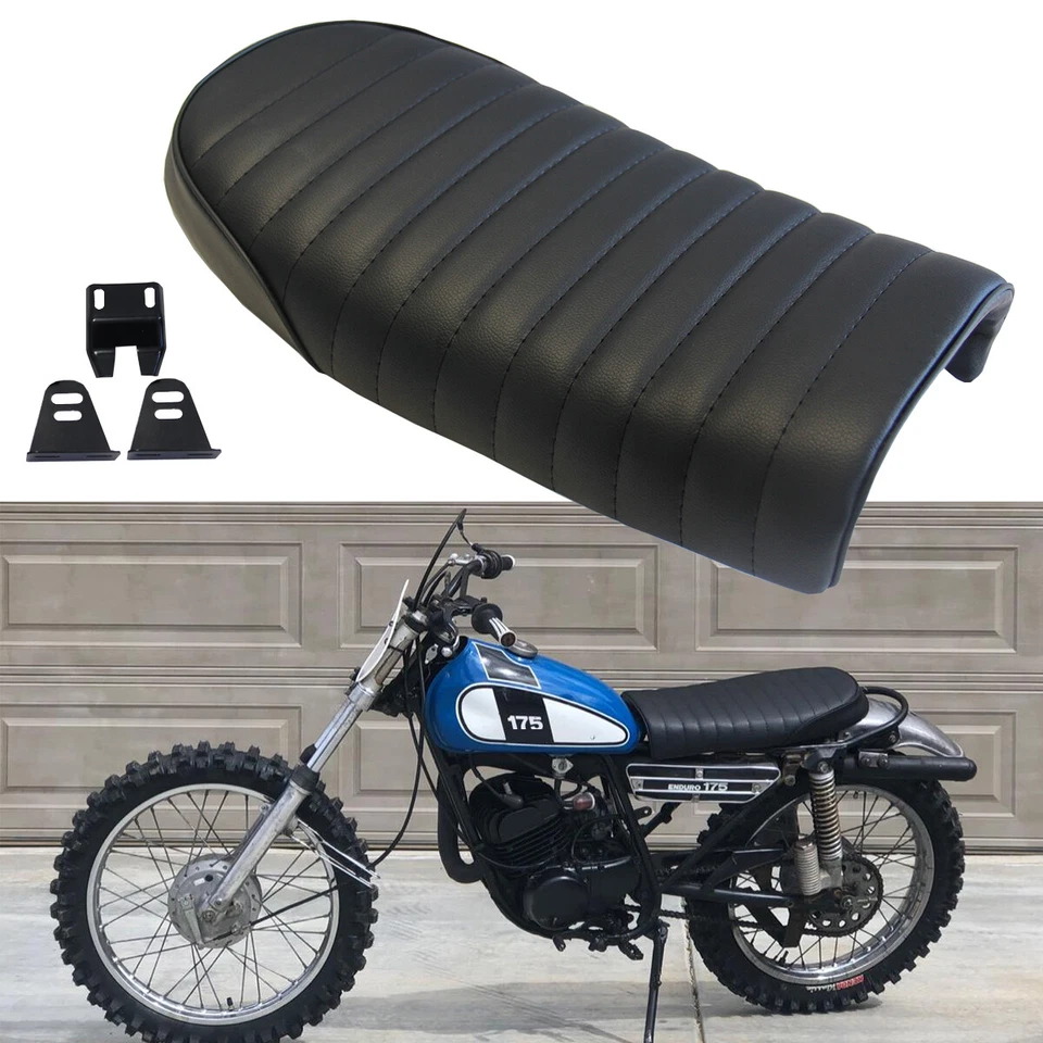 Sillín plano asiento café racer moto para Yamaha DT175 1974 1975-1978 modificado Foto 1 de 4
