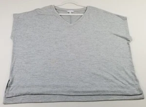 Time and Tru Top Women's 3XL 22 Gray V Neck Short Sleeve Sit Knit Stretch Casual - Picture 1 of 10