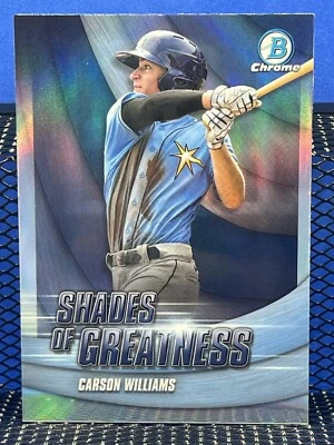 2022 Bowman Chrome CARSON WILLIAMS Shades Of Greatness Tampa Bay Rays - Image 1 of 2