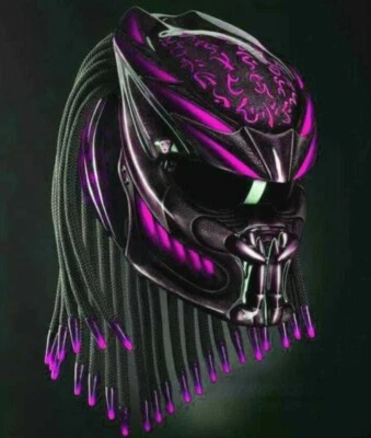 ENVÍO GRATUITO CASCO PREDATOR PERSONALIZADO ROSA FUEGO (CERTIFICADO DOT & ECE) Foto 1 de 4