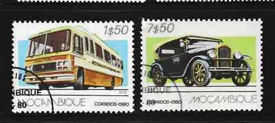 2 stamps "Series: Road Transport - Omnibus (1936) & Taxi (1939)" Mozambique 1980 - Image 1 of 2