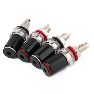 4Pcs Lockable Rhodium Plated HiFi Amplifier Speaker Binding Post Socket Terminal - Foto 1 di 13