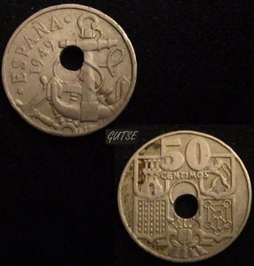 * Gutse * FRANCO-1435, 50 Centesimi 1949 19-51, Errore(16a), Trapano Decentrate - Picture 1 of 1