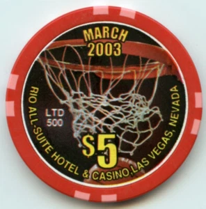 $5 Rio March Basketball LE Chip Las Vegas 2003 - Picture 1 of 2
