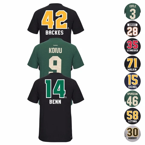 NHL Reebok Player Name & Number PlayDry Performance Ultimate T-Shirt Men's Cover