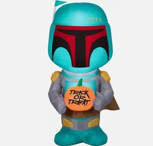3,5' STAR WARS BOBA FETT CON DOLCETTO O SCHERZETTO ZUCCA HALLOWEEN GONFIABILE - GEMMA - Foto 1 di 2