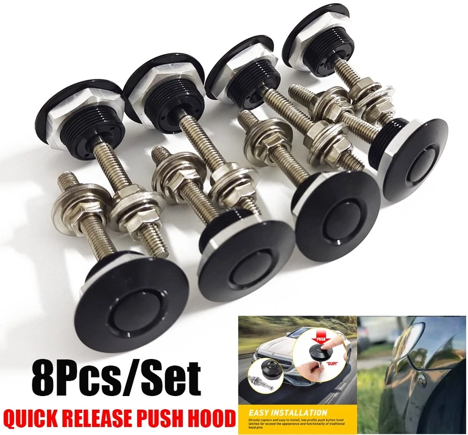 Botón de liberación rápida capó pasadores bloqueo clip parachoques coche pestillo universal Foto 1 de 4