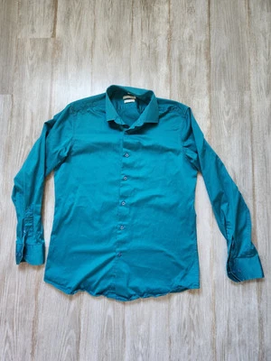 Peter гигантский бирюзовый 100% хлопок рубашка на пуговицах с воротником Slim Fit размер XL 43/44 - Изображение 1 из 4