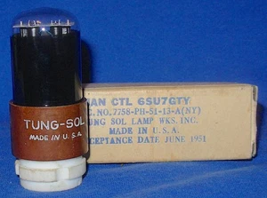 Nuevo en caja Tubo de vacío de placa redonda equilibrado TungSol JAN CTL 6SU7GTY 1951 fecha - Imagen 1 de 3