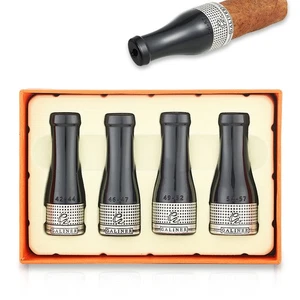 Galiner Black Pure Copper Cigar Holder Mouthpiece Nozzle 4 Sizes W/ Gift Box - Picture 1 of 8