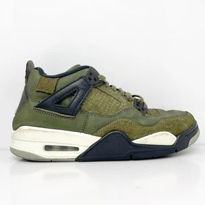 Nike Boys Air Jordan 4 FB9928-200 Green Basketball Shoes Sneakers Size 7Y - Picture 1 of 12