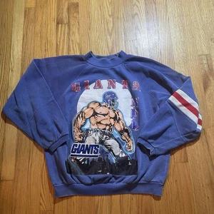 Vintage NEW YORK GIANTS CREWNECK GRAPHIC APEX ONE Sweatshirt Size LARGE - RARE - Bild 1 von 5