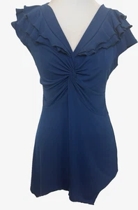 Babydoll asimmetrico vintage Y2K donna con volant taglia M femminile lavoro preppy - Foto 1 di 11