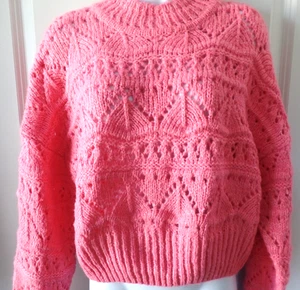 Dizzy Lizzy, CABLE KNIT SWEATER, PINK, BRAND NEW, SIZE L - Picture 1 of 9