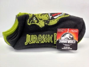 NWT Jurassic World/Park No Show Socks Size Large Youth Child Stretch Dinosaurs - Picture 1 of 5