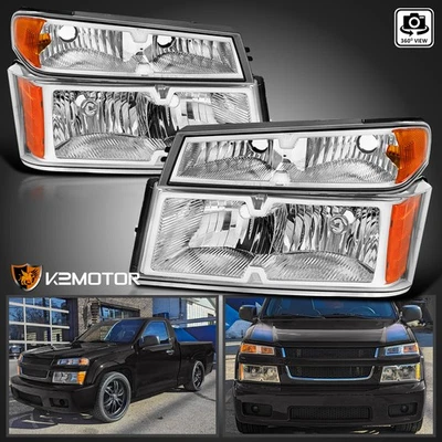 Fits 2004-2012 Chevy Colorado GMC Canyon Clear Headlights+Parking Corner Lamps - Image 1 of 4