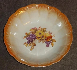 VINTAGE HOMER LAUGHLIN SERVING BOWL, FRUIT, GRAPES, PEAR, 19N6, 8 3/4" - Bild 1 von 4