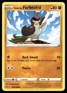 Galarian Farfetch'd 94/192 Pokemon Card Rebel Clash Common 80 HP Near Mint M10 - Picture 1 of 2