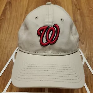 Washington Nationals Hat Adult Women Strapback Beige New Era 9Twenty MLB - Picture 1 of 8