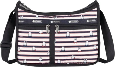 Lesportsac L261 Dick Bruna Miffy Stripe DELUXE EVERYDAY BAG Shoulder Tote Purse - Image 1 of 4
