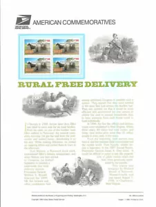 #495 32c Rural Mail Delivery #3090 USPS pannello francobolli commemorativi - Foto 1 di 1