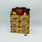 Vintage Wood 4 Tier Sewing Thread Spool Box Drawer Cabinet Pin Cushion Painted