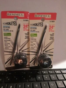 2 Rimmel ScandalEyes Gel Eye Liner (Gel With Brush) - 001 Black WATERPROOF - Picture 1 of 4