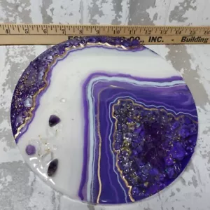 Obra de arte de resina amatista resineoda piedra de nacimiento de febrero Gold River Londres Ontario - Imagen 1 de 13