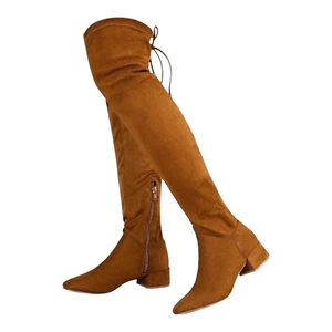Greatonu Brown Faux Suede Over The Knee High Boots Women’s UK Size 3.5 EU 36 - Picture 1 of 7