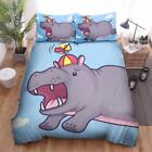 The Wild Animal The Hippo Flying Cartoon Quilt Duvet Cover Set Bed Linen Single