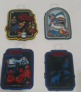 SHARK STAY POSITIVE 🔥 Patch Funny Iron On Heat Transfer 4 Patches Jean Jacket🔥 - Picture 1 of 11