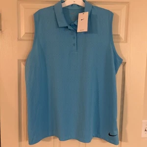 NWT Women's Size XXL Nike Dri-Fit Sleeveless Victory Golf Shirt Blue DX1509 - Picture 1 of 4