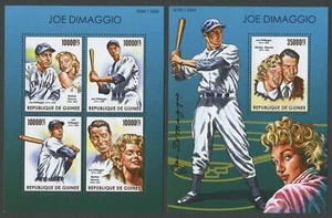 STH825 Guinea 2015 MNH 2 Sheets Joe Dimaggio - Sport BASEBALL - M Monroe Actress - Picture 1 of 1