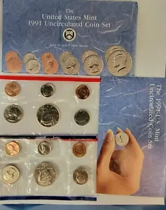 1991 Uncirculated Coin Set U.S Mint Original Government Packaging OGP - Picture 1 of 2