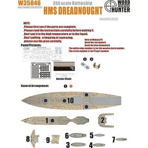 Cubierta de madera Hunter W35046 1/350 BATTESHIP HMS DREADNOUGHT PARA TROMPETISTA 05328 - Imagen 1 de 3