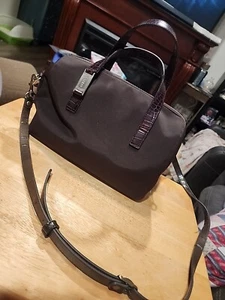 Vintage Ralph Lauren Crocodile Embossed Leather & Nylon Bag LRL 10x8 See Pics  - Picture 1 of 23