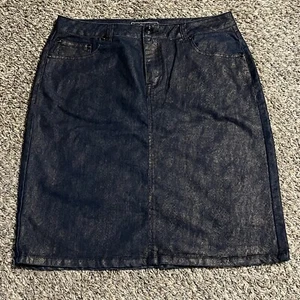 Cato Iridescent Denim Pencil Skirt Sz 12 Knee Length - Picture 1 of 9