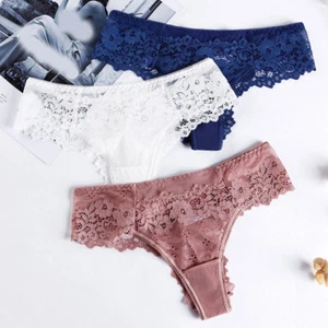 Sexy Women Lace Thong Panties Underwear Seamless G String Hollow Brief Lingerie - Picture 1 of 20