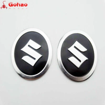 2X Insignia de tanque de combustible de aluminio carenado emblema calcomanía pegatina para Suzuki Foto 1 de 3