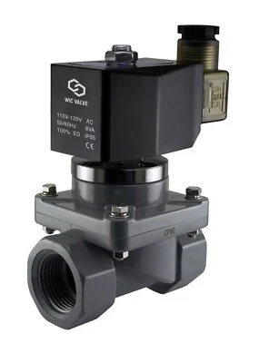 1/2" Anti Corrosion Salt Water Acid Resistant Solenoid CPVC Valve NC 110V AC - Image 1 of 3