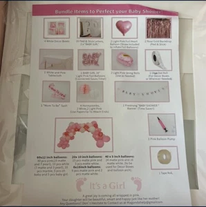 Baby Shower Decoration Set For Girl(155 Pieces Total) - Picture 1 of 4