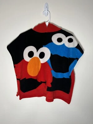 Cobertor com capuz Sesame Street Elmo Cookie Monster meninos meninas tamanho único criança - Imagem 1 de 4