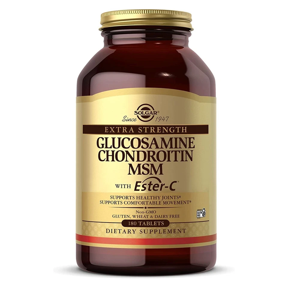 Solgar Extra Fuerte Glucosamina Condroitina MSM con Ester-C 180 Comprimidos Foto 1 de 4