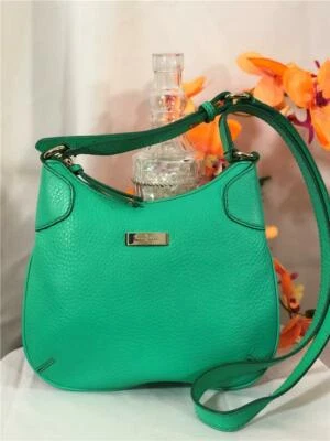 COLE HAAN Seafoam Green Pebbled Leather Small Crossbody Shoulder Bag - Image 1 of 4