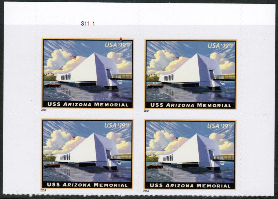 US USA Sc# 4873 MNH FVF PL# BLOCK USS Arizona Memorial Pearl Harbor Hawaii - Image 1 of 1