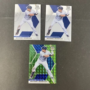 Michael Brantley 3 Card Lot BASE x2 & GREEN PRIZM 2021 Panini Mosaic #26 Astros - Picture 1 of 7