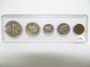 1941 Silver Birth year set 5 coins (other years also) - Picture 1 of 2